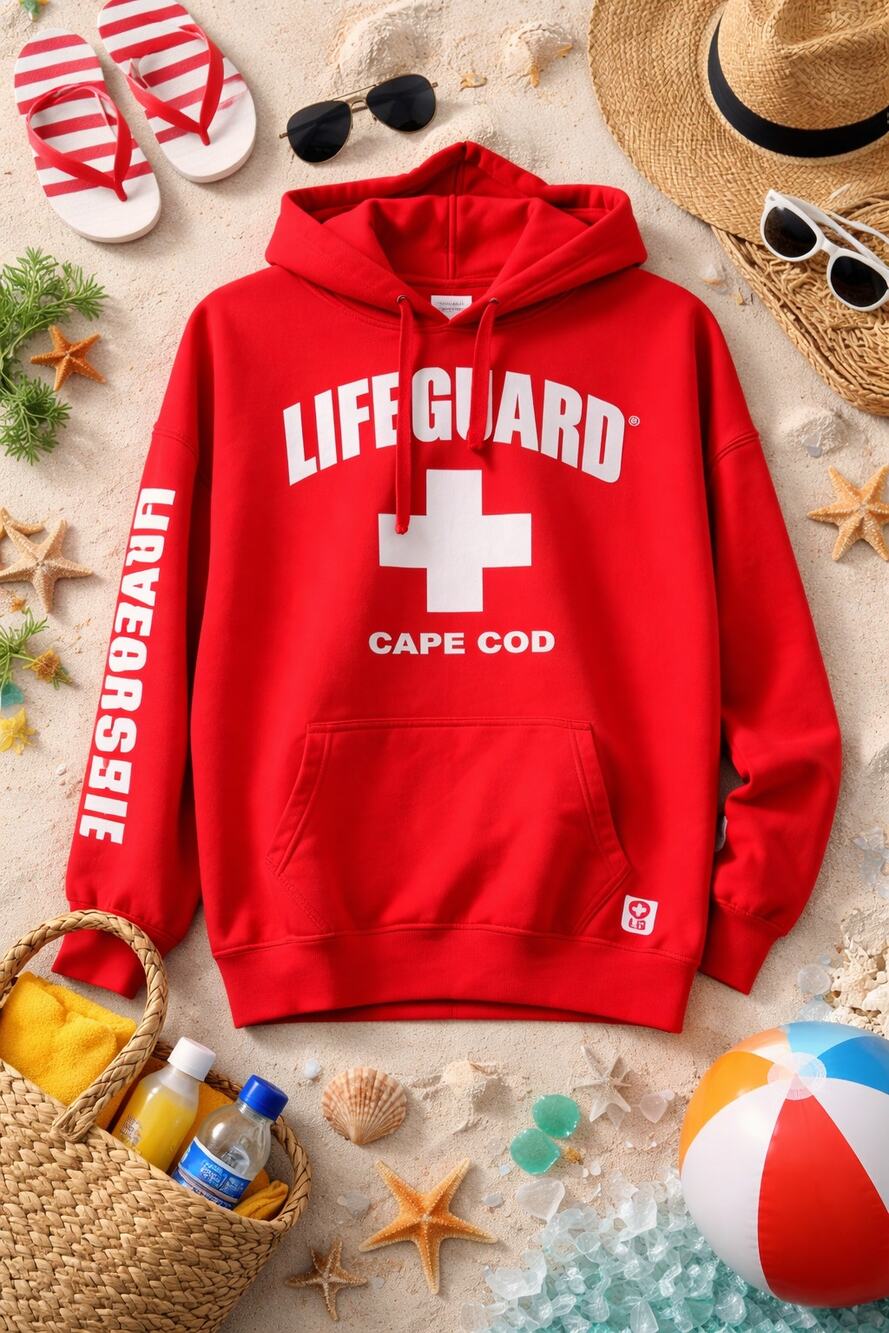 Lifeguard Women’s Cape Cod Hoodie Red Pullover Official Licensed Long Sleeve  M